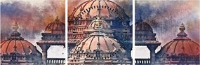Obraz - Akshardham, Nové Dílií, India (s hodinami) (90x30 cm)