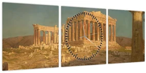 Obraz - Frederic Edwin Church, The Parthenon, reprodukcia (s hodinami) (90x30 cm)