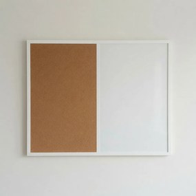 Toptabule.sk  Kombinovaná tabuľa biela v bielom drevenom ráme COLOR 60x40 cm