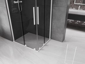 Mexen Velar Duo, sprchový kút s posuvnými dverami 90 x 80 cm, 8mm šedé sklo, biela matná, 871-090-080-42-20