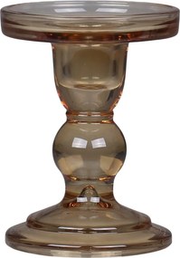 Karamelový sklenený svietnik Pillar - Ø 8,5*11,5 cm