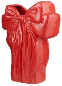PRESENT Váza mašľa 26 cm - červená