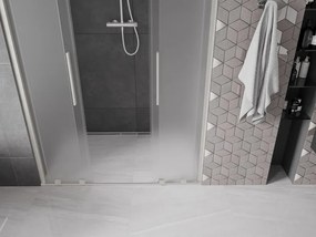 Mexen Velar Duo, posuvné sprchové dvere do otvoru 150 cm, 8mm sklo námraza, brúsená oceľ, 871-150-000-32-97