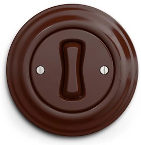 Kliklap - Retro krížový vypínač s rámčekom č. 7 hnedý