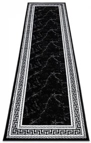 Koberec, Behúň GLOSS moderný 2813 87 štýlový, rám, Grécky čierna / sivá Veľkosť: 80x200 cm