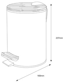 AQUALINE BI006 Bambus odpadkový kôš okrúhly 3 l, biela