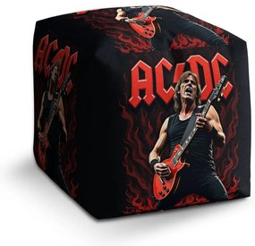 Taburet Cube AC/DC gitarista, čierna