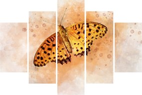 Obraz - Oranžový motýľ, aquarel (150x105 cm)