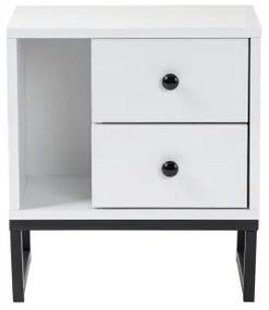 Nočný stolík GLIMMER 50x45,2 cm biela/čierna