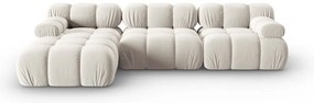 Béžová zamatová modulárna rohová pohovka (ľavý roh) Bellis – Micadoni