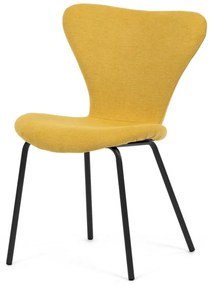 Jídelní židle, žlutá, hladká látka, CT-S8010 YEL2