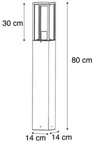 Inteligentná vonkajšia stojaca lampa čierna 80 cm vrátane Wifi ST64 - Charlois