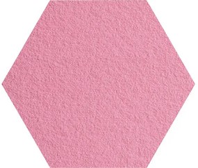 Nástenný obklad Soft line plsť hexagón uhlopriečka 40 cm ružový