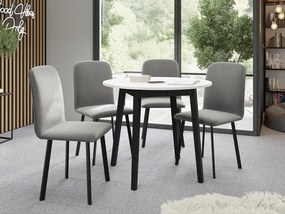 Jedálensky set Kirtore S 90 so 4 stoličkami Lekoz, Farby:: dub kraft zlatý / čierna, Dostupné poťahy: Amor Velvet 4322