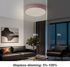 Brilagi - LED stmievateľné stropné svietidlo POOL, 48 W, 230 V, 3000–6000 K, 40 cm, ružové, s diaľkovým ovládaním