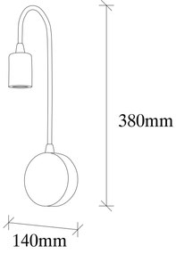 Nástenná lampa Baston I mosadz