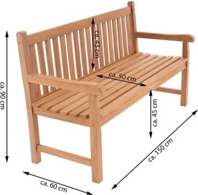 Divero 34977 Záhradná lavica Divero 3-miestna, masív 150 cm