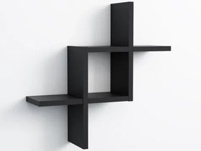 Nástenný regál/polica Geometry, čierny%