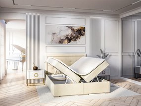 Manželská posteľ Boxspring 200 cm Veronica (krémová) (s matracom a úl. priestorom). Vlastná spoľahlivá doprava až k Vám domov. 1054520