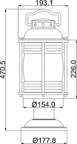 Kichler KL-ASHLANDBAY3-M-BU -Vonkajšia lampa ASHLANDBAY 1xE27/60W/230V IP44 bronzová