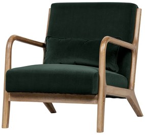 Tmavozelené zamatové kreslo WOOOD Mark