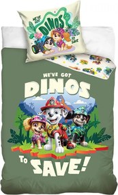 Bavlnené posteľné obliečky Labková patrola - Paw Patrol – Záchrana dinosaurov - 100% bavlna Renforcé - 70x90 cm + 140x200 cm