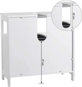 Skrinka pod umývadlo s 2 lamelovými dvierkami, biela