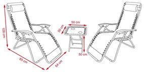 3-dielny set relaxačných kresiel + stolík ATLANTIC