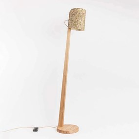 ALMUT 1411 stojaca lampa valcovitá Ø 30 cm seno