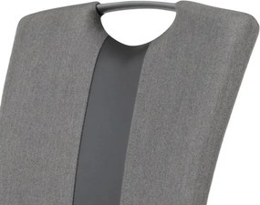 Jedálenská stolička Amber, šedá látka / ekokoža