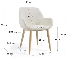 Biela jedálenská stolička Konna – Kave Home