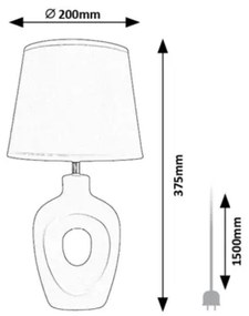 Rabalux 74079 - Stolová lampa MADELOR 1xE14/25W/230V béžová