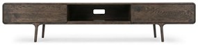 Hnedý TV stolík z dubového dreva 220x45x45 cm Fawn – Gazzda