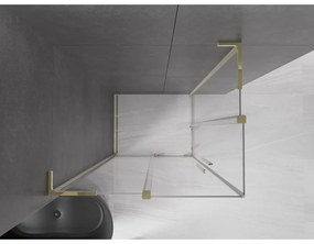 Mexen Velar L Duo, sprchový kút s posuvnými dverami 90 x 80 cm, 8mm číre sklo, zlatá lesklá, 871-090-080-02-03-50
