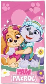 Dievčenská plážová osuška Paw Patrol - Tlapková patrola - motív Skye a Everest - 100% bavlna - 70 x 140 cm