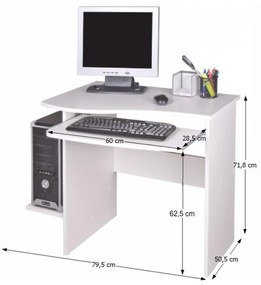 PC stôl, biela, MELICHAR