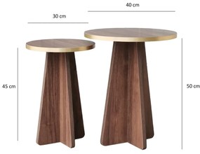 Set 2 ks konferenčných stolíkov Madeline 2 (zlatá + orech). Vlastná spoľahlivá doprava až k Vám domov. 1089598
