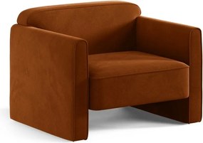 Terakotové zamatové kreslo Abby – Micadoni