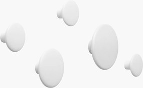 Nástenné háčiky z dubového dreva Dots, 5 ks
