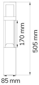 Wofi 12228 - LED Vonkajšia lampa SIERRA LED/10W/230V IP54 50,5 cm