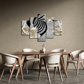 Obraz - 3D zlaté kvety (150x105 cm)