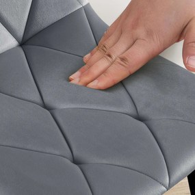 Jedálenská stolička Clairton zamat - tmavo šedá