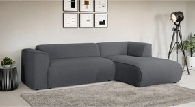 Tmavosivá rohová pohovka (pravý roh/s leňoškou) Merid – Ropez