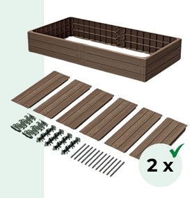 Prosperplast Vyvýšený záhon WOODY, 2ks, 149x75,6x25cm, hnedá