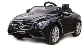 LEAN CARS ELEKTRICKÉ AUTÍČKO MERCEDES S63 AMG LAKOVANÉ ČIERNE MOTOR 2x45W - BATÉRIA 12V7Ah - 2021