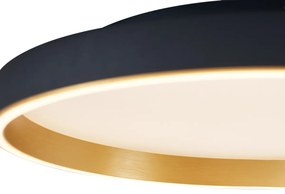 Dizajnové stropné svietidlo čierne so zlatom 60 cm vrátane LED 3-stupňového spínača - Ingo