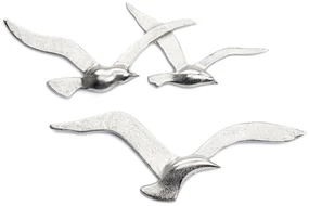 Kovová dekorácia na stenu Birds 13x35 cm + 12x40 cm