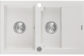 Mexen Gaspar - drez granitový 73,7x47,5cm, 1,5-komorový, biela, 6507731505-20