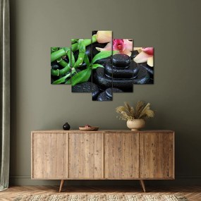Obraz - Kamene a orchidey (150x105 cm)