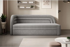 Sivá rozkladacia/s úložným priestorom pohovka z textílie buklé ľavý roh 223 cm Fabillo – ELTAP